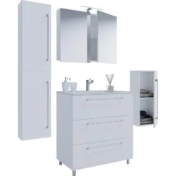 Hioshop Badkamer Schubo Mdf - 80 Cm - Wit