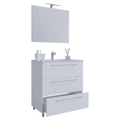 Hioshop Spiegel Schubo Mdf - 80 Cm - Wit