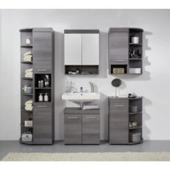 Hioshop Badkamerkast RunnerMoon Mdf - Zilver -VIDAL Salle De Bain Winkel 1000062838 0111