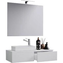 Hioshop Spiegel Gudas Mdf - Spiegel - Wit