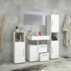 Hioshop Badkamer Flandu Mdf - Wit -VIDAL Salle De Bain Winkel 1000062859 0110