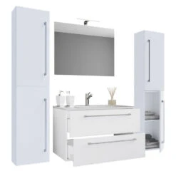Hioshop Badkamer Badinos Mdf - 80 Cm - Wit