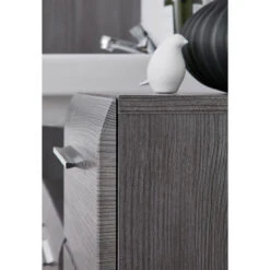 Hioshop LineSkin Badkamerkast Mdf - 1 Deur - Rookzilver -VIDAL Salle De Bain Winkel 1000062883 0110