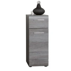 Hioshop LineSkin Badkamerkast Mdf - 1 Deur - Rookzilver