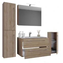 Hioshop Badkamer Schubo Mdf - 80 Cm - Zwart