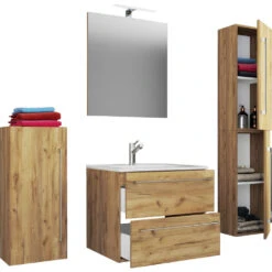 Hioshop Badkamer Badinos Mdf - 60 Cm - Bruin