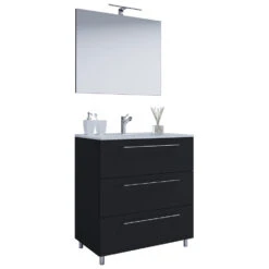 Hioshop Spiegel Schubo Mdf - 60 Cm - Zwart