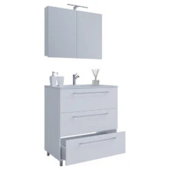 Hioshop Spiegelkast Schubo Mdf - 80 Cm - Wit