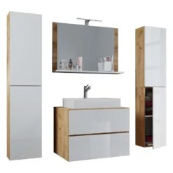 Hioshop Badkamer LendasXL Mdf - 80 Cm - Bruin