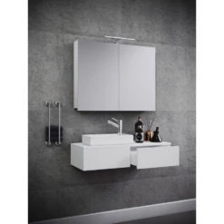 Hioshop Spiegelkast Gudas Mdf - Spiegel - Wit -VIDAL Salle De Bain Winkel 1000062932 0110