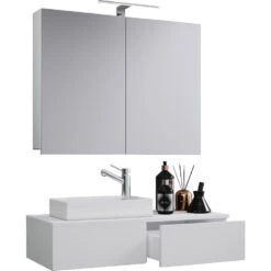 Hioshop Spiegelkast Gudas Mdf - Spiegel - Wit