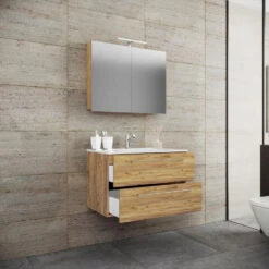 Hioshop Badkamer Badinos Mdf - 80 Cm - Bruin -VIDAL Salle De Bain Winkel 1000062949 0110