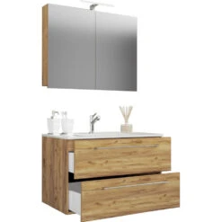 Hioshop Badkamer Badinos Mdf - 80 Cm - Bruin