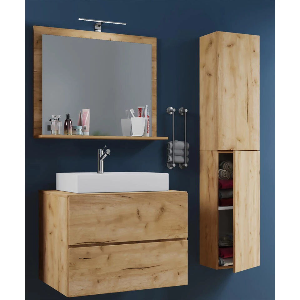 Hioshop Badkamer LendasL Mdf - 60 Cm - Bruin 2 Hioshop Badkamer LendasL Mdf - 60 Cm - Bruin - Afbeelding 2