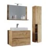 Hioshop Badkamer LendasL Mdf - 60 Cm - Bruin