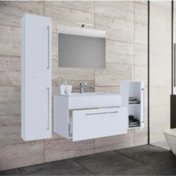 Hioshop Badkamer Nywo Mdf - 60 Cm - Wit 6 Hioshop Badkamer Nywo Mdf - 60 Cm - Wit -VIDAL Salle De Bain Winkel 1000062983 0110