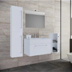 Hioshop Badkamer Nywo Mdf - 60 Cm - Wit 7 Hioshop Badkamer Nywo Mdf - 60 Cm - Wit -VIDAL Salle De Bain Winkel 1000062983 0111