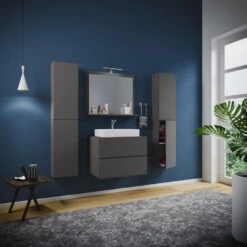 Hioshop Badkamer LendasXL Mdf - 80 Cm - Antraciet 5 Hioshop Badkamer LendasXL Mdf - 80 Cm - Antraciet -VIDAL Salle De Bain Winkel 1000062984 0110