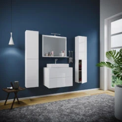 Hioshop Badkamer LendasXL Mdf - 60 Cm - Wit -VIDAL Salle De Bain Winkel 1000063011 0110