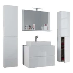 Hioshop Badkamer LendasXL Mdf - 60 Cm - Wit
