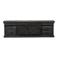 TV Meubel Portland Black 140cm - Mangohout - Zwart - Rechthoekig -VIDAL Salle De Bain Winkel 1000063036 0102