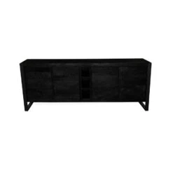 Dressoir Stockton Black 200cm - Mangohout - Zwart - Rechthoekig -VIDAL Salle De Bain Winkel 1000063123 0103