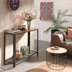 ACAZA Console Tafel - 101,5 X 80 Cm Hoog - Zwart En Vintage Bruin 6 ACAZA Console Tafel - 101,5 X 80 Cm Hoog - Zwart En Vintage Bruin -VIDAL Salle De Bain Winkel 1000063558 0102