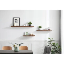 ACAZA Boeken Plank Van 120 Cm Lang, Industrieel Design, Vintage Bruin -VIDAL Salle De Bain Winkel 1000063560 0101