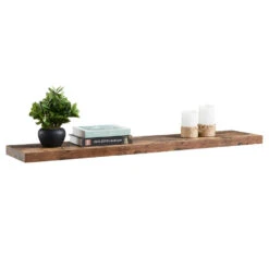 ACAZA Boeken Plank Van 120 Cm Lang, Industrieel Design, Vintage Bruin -VIDAL Salle De Bain Winkel 1000063560 0102