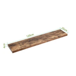ACAZA Boeken Plank Van 120 Cm Lang, Industrieel Design, Vintage Bruin -VIDAL Salle De Bain Winkel 1000063560 0103
