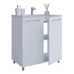 Hioshop Wastafel Schubo Mdf - 80 Cm - Wit