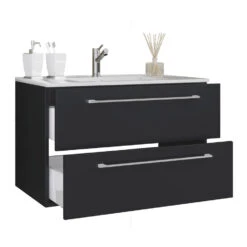 Hioshop Wastafel Badinos Mdf - 60 Cm - Zwart