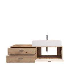 Hioshop Wastafel Geo Mdf - 60 Cm - Wit -VIDAL Salle De Bain Winkel 1000064579 0110