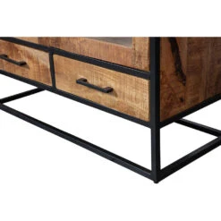 Vitrinekast Boston 190cm - Mangohout - Bruin - Rechthoekig -VIDAL Salle De Bain Winkel 1000064638 0103