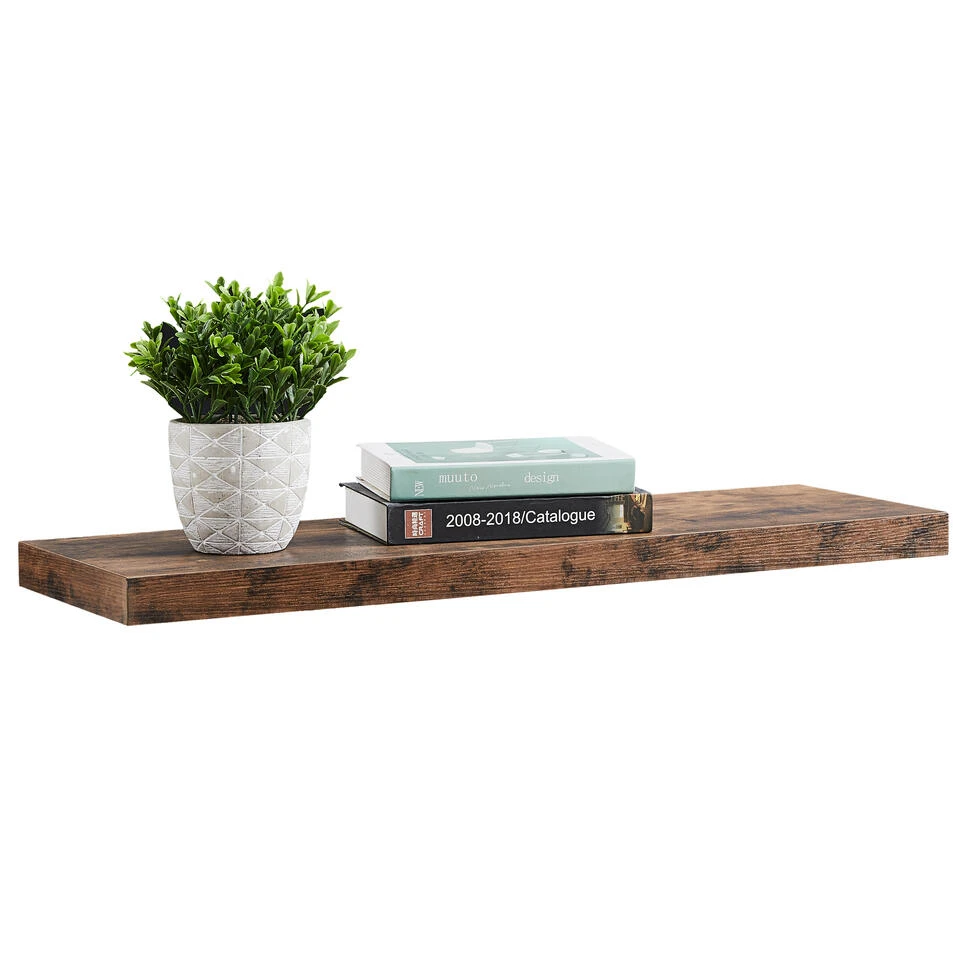 ACAZA Boeken Plank Van 80 Cm Lang, Industrieel Design, Vintage Bruin 2 ACAZA Boeken Plank Van 80 Cm Lang, Industrieel Design, Vintage Bruin - Afbeelding 2