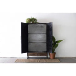 Giga Meubel - Kast Hout/Metaal - 2-deurs - 2-lades - 100x40x175 - Lio -VIDAL Salle De Bain Winkel 1000065942 0102