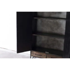 Giga Meubel - Kast Hout/Metaal - 2-deurs - 2-lades - 100x40x175 - Lio -VIDAL Salle De Bain Winkel 1000065942 0103