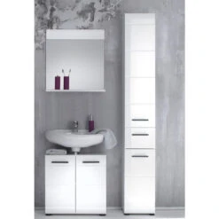 Hioshop Kolomkast SkinGloss Mdf - 2 Deurs - Wit -VIDAL Salle De Bain Winkel 1000066912 0110