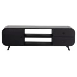 Giga Meubel Tv-Meubel Zwart Metaal - 45x160x50cm - Retro Tv-Meubel