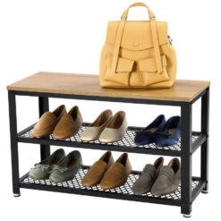 Schoenenrek - Robuust - 73x45x30 Cm - Honing Bruin