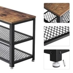 Schoenenrek - Vintage - 73x45x30 Cm - Vintage Bruin -VIDAL Salle De Bain Winkel 1000068470 0103