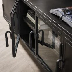 Giga Meubel Tv-Meubel Zwart Metaal - 40x180x50cm - 4-Deurs -VIDAL Salle De Bain Winkel 1000068526 0103