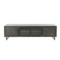 Giga Meubel Tv-Meubel Zwart Metaal - 40x180x50cm - 4-Deurs
