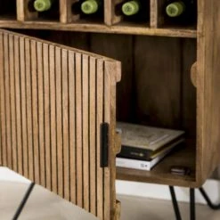 Giga Meubel Wijnkast Mangohout - 35x56x90cm - 15 Vakken -VIDAL Salle De Bain Winkel 1000068531 0103