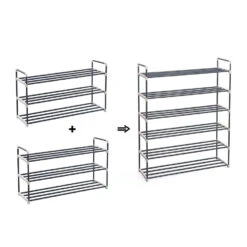 Schoenenrek - Stapelbaar - 92x54x30 Cm - Zwart -VIDAL Salle De Bain Winkel 1000068656 0103