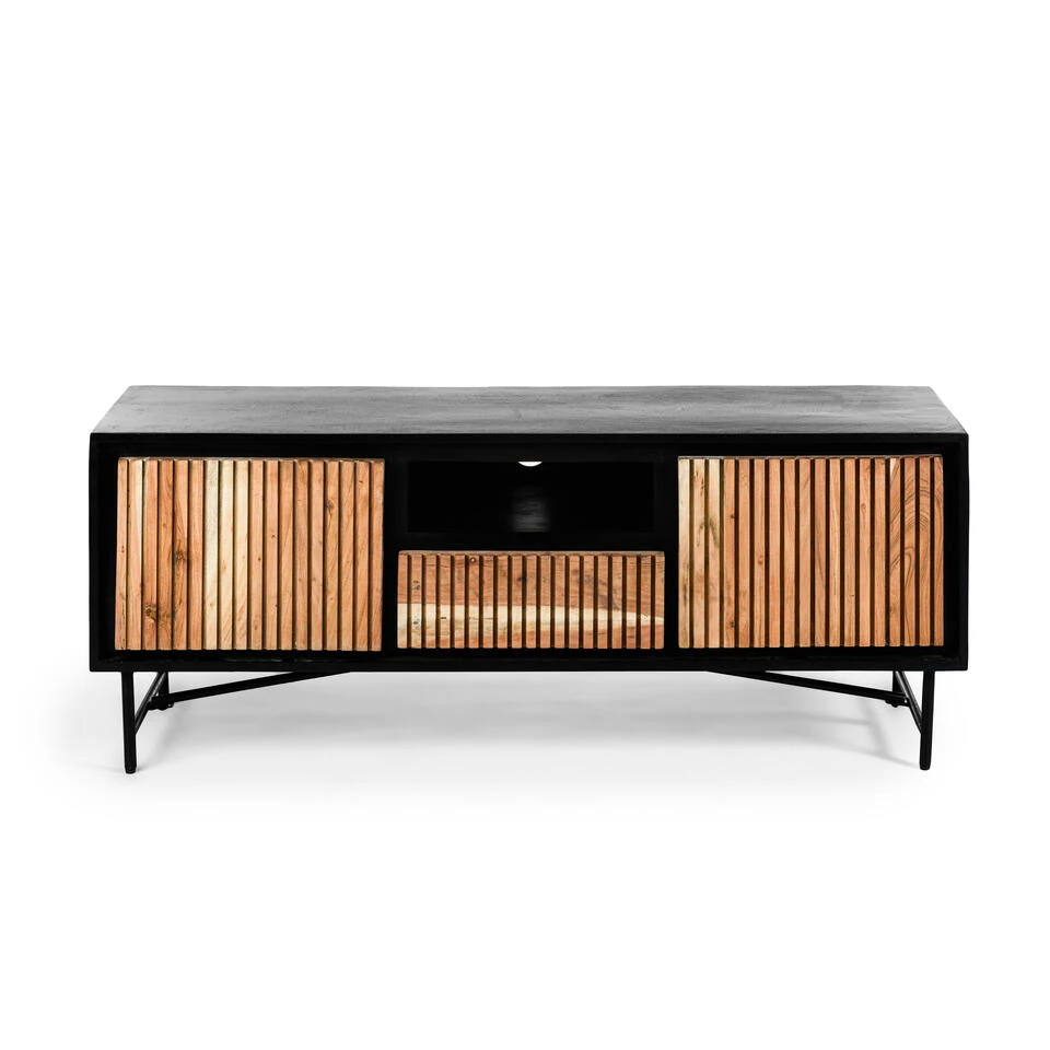 Giga Meubel Tv-Meubel Acaciahout - 40x140x50cm - Naturel/Zwart - Kast Patrick 1 Giga Meubel Tv-Meubel Acaciahout - 40x140x50cm - Naturel/Zwart - Kast Patrick