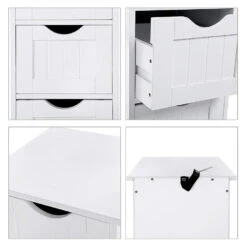 ACAZA Ladekast - Badkamer - 4 Vakken - 30x82x30 Cm - Wit -VIDAL Salle De Bain Winkel 1000070379 0103