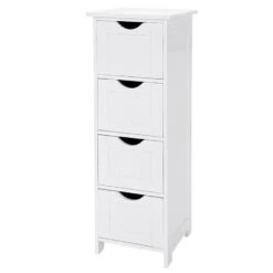 ACAZA Ladekast - Badkamer - 4 Vakken - 30x82x30 Cm - Wit