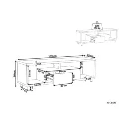 Beliani TV-kast KNOX - Wit Mdf -VIDAL Salle De Bain Winkel 1000070395 0102