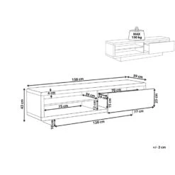 Beliani TV-kast ANTONIC - Wit Mdf -VIDAL Salle De Bain Winkel 1000070400 0102